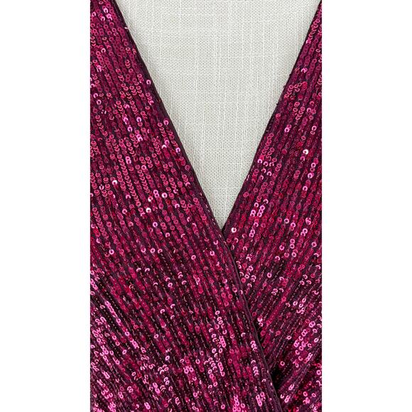 Trina Turk Assandra Short Sleeve Sequin Jumpsuit Purple Ombre Womens Size 2 - Picture 6 of 12